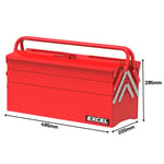 Excel 4 Tray Cantilever Metal Tool Box Organiser Storage Red