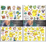 Pokémon tatueringar - 4 ark - Barn tatueringar - Pikachu multifärg