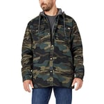 Dickies Men's Fleece Hooded Duck Shirt Jacket With Hydroshield Work Utility Outerwear, Hunter Green Camo, L UK