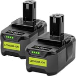 KUNLUN 2pcs 5,5Ah Li-ION Batterie de Remplacement pour Ryobi 18V One + RB18L50 RB18L40 RB18L25 BPL-1815 BPL-1820G BPL18151 BPL1820 P104 P105 P107 P108 Tous Les Outils sans Fil