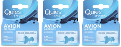 Quies Specific Air Travel Anti-Pressure Ear Plugs 1 Pair X 3