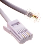 BT Plug to Modem Square RJ11 Cable Dialup/Sky 2 wire Crossed Pin 2m