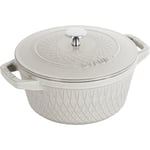 Staub Twister gjutjärnsgryta 24 cm, white truffle