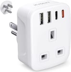 UK To US Plug Adaptor with USB C PD20W - USA Travel Adapter,Fast to 