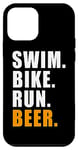 Coque pour iPhone 12 mini SWIM BIKE RUN Bière TRIATHLÈTE TRIATHLON SPORT HOMMES FEMMES