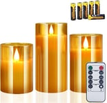 Bougies à LED Fausse Flamme Bougie à Piles Ensembles de Bougies Lot de 3 Imitations de Bougies avec Télécommande Cadeaux de Noël Lumières Pour Maison Déco