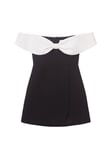 Crepe Bow Mini Dress - Black