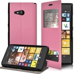 Housse Coque - Nokia - Lumia 735 - Rose - Rigide - S-View - Support