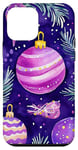 Coque pour iPhone 12 mini Violet Vacances Noël Mignon