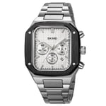 SKMEI Klocka Business Quartz Watch Square Fashion Armbandsur Luminous - Silver