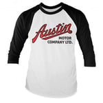 Hybris Austin Motor Company Baseball Long Sleeve Tee (S,White-Black)