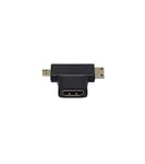 apm 590462 - Adaptateur Hdmi vers Mini Hdmi+Micro Hdmi Femelle/Mâles - Noir