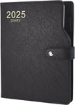 2025 Diary A5 Page a Day from Jan to Dec, Full Year Daily Planner with Black 