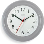 Acctim Wycombe Kitchen Wall Clock Quartz Arabic Numerals Grey 22cm