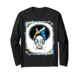 St. Lucian Messy Bun Afro Saint Lucia Flag Independence Long Sleeve T-Shirt