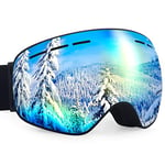 Dizokizo Lunettes de Ski Goggles Masque Snowboard Lunettes Motocross Masque pour Homme Femme Lentille Antibuée Taille Unique Or