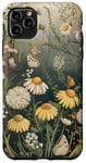 Coque pour iPhone 11 Pro Max Fleurs sauvages botaniques Boho vert olive