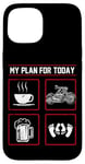 iPhone 15 Classic Motorcycle Biker Plan For Today Coffee Beer Case