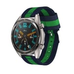 New Watch Straps 22mm For Huawei Watch GT2e GT2 46mm Nylon single ring strap(Red White Blue) (Color : Dark Blue Green)