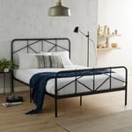 Caspian 4ft6 Metal Double Bed Frame with Slatted Headboard