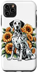 Coque pour iPhone 11 Pro Max Sunflowers Dalmatian Dalmatians Dal Dally Dog