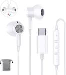 Ecouteurs USB C HiFi Stéréo Magnétique Écouteurs USB Type C avec Micro pour Huawei P60/P50/P40/P30,Samsung A54/A53/S24/S23/S22/S21 FE/S20, OnePlus,Google Pixel 8/7/6/5,Xiaomi 11/12