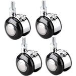 4 Piece Swivel Furniture Casters, 1.5 inch (M8),M8 Chair Trolley Threaded Casters with Brake Zinc Alloy Casters for Bedside Tables, Folding Tables