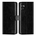 32nd Book Wallet PU Leather Case Cover for Samsung Galaxy A05s, Flip Case With RFID Blocking Card Slots, Magnetic Closure and Built In Stand - Black