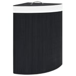 Bamboo Corner Laundry Wash Bin Basket 60L Washing Clothes Storage Hamper W/Lid