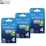 12 Panasonic Eco Compatible Aa eneloop LR6 Batterie Rechargeable 2000mAh 4BL New