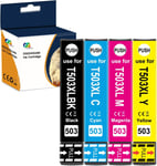 503 XL Multipack Compatible avec Epson 503 503XL Cartouche d'encre,pour Epson Expression Home XP-5200 XP-5205 Workforce WF-2960DWF WF-2965DWF (4Pack)