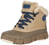 Geox J Flexyper Boy B ABX Ankle Boot, Beige Blue, 2.5 UK