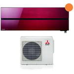 mitsubishi electric inverter air conditioner series kirigamine style 9000 btu msz-ln25vgr ruby red red r-32 wi-fi integrated class a++