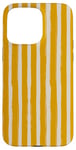 Coque pour iPhone 15 Pro Max Jaune moutarde Beige rayé Girly Esthétique Preppy Stripes