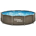 Piscine tubulaire Active Frame Pool ronde effet rotin 3,05 x 0,76 m Summer Waves