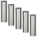 Lot de 5 TI500 Conduit simple paroi pour bois fioul longueur 50 cm Ø150