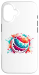 Coque pour iPhone 16 Splash Art Dodge Ball Dodgeball Player