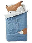 VERTBAUDET Housse de Couette bébé Baby Fox Oeko-Tex® Bleu 80X120