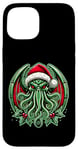 Coque pour iPhone 15 Cthulhu Christmas Lovecraft et Miskatonic Necronomicon