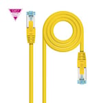 Câble réseau de catégorie 7 - Jaune - 25 cm - Calibre AWG26 - Gaine LSZH - Blindage SFTP PIMF - Idéal pour les installations exigeant une haute vitesse et une protection contre les interfers