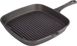 KitchenCraft Cast Iron Griddle Pan for Induction Hob, Square, 23cm, Black