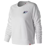 NEW BALANCE WOMEN'S ESSENTIALS 90S BOXY SWEATSHIRT JUMPER WHITE RETRO NEW BNWT S