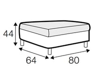 Impulse Fotpall 80x64cm Läder