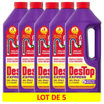 DESTOP Lot de 5 D¿boucheurs Gel Express- 4 doses Flacon de 950ml