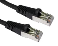 BLACK 1m Ethernet Cable CAT6 Full Copper Screened Quality Network Lead S/FTP