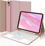 Étui Clavier Avec Trackpad Pour Ipad 10eme Generation 10.9"" 2022, Azerty Clavier Avec Pavé Tactile Pour Ipad 10 10.9 Pouces, Détachable Sans Fil Clavier Avec Porte-Crayon, Rose