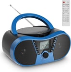 Lecteur Cd Portable Boombox Bluetooth Poste Radio Cd Boombox Haut-Parleur Stéréo Avec Radio Am/Fm Lecture Mp3 Usb Entrée Aux 3,5 Mm Pr Casque Écran Lcd Télécommande