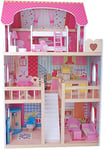 Beeusaert-Braet - 42004109KID - Maison de Poupée en Bois avec Accessoires 17 Pièces 90 x 59 x 33 cm