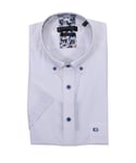 Giordano Mens Regular Short Sleeve Shirt White - Size Large