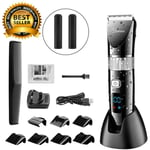 Hatteker Professional Hair Clipper Cordless Clippers Trimmer Beard Shaver Black